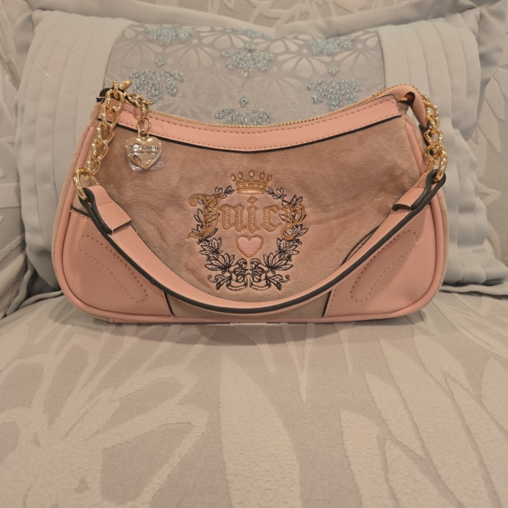 Juicy Couture Heritage Shoulder Bag Cafe & Pink NWT